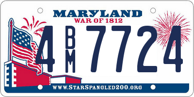 MD license plate 4BM7724