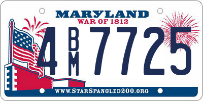 MD license plate 4BM7725