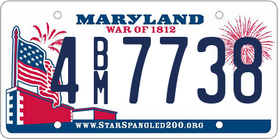 MD license plate 4BM7738