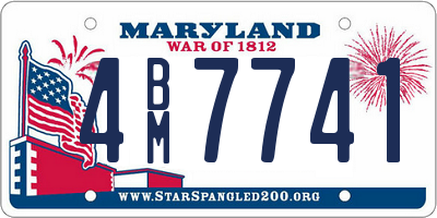 MD license plate 4BM7741