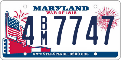 MD license plate 4BM7747