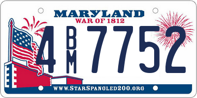 MD license plate 4BM7752