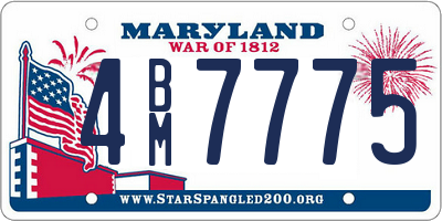 MD license plate 4BM7775