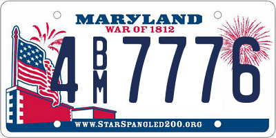 MD license plate 4BM7776