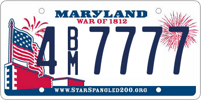 MD license plate 4BM7777