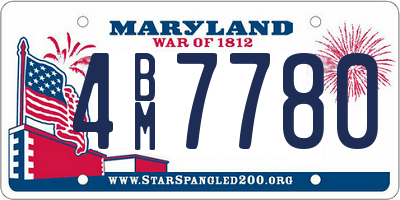 MD license plate 4BM7780