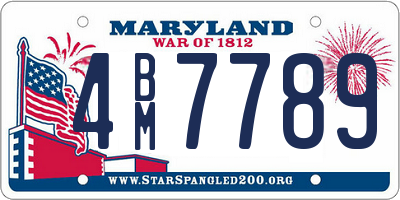 MD license plate 4BM7789