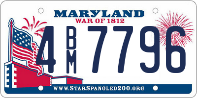 MD license plate 4BM7796