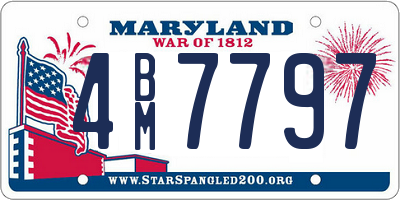 MD license plate 4BM7797