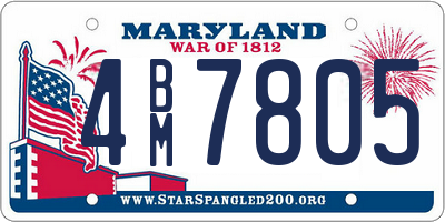 MD license plate 4BM7805
