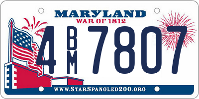 MD license plate 4BM7807