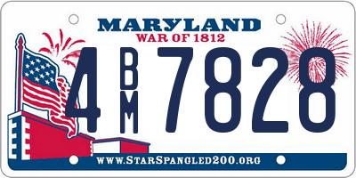 MD license plate 4BM7828