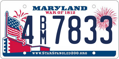 MD license plate 4BM7833