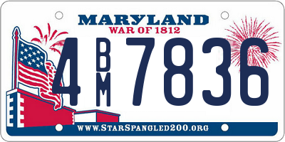 MD license plate 4BM7836