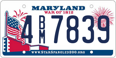 MD license plate 4BM7839