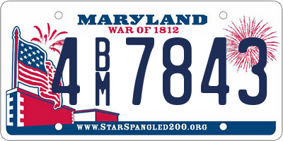 MD license plate 4BM7843