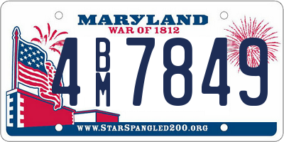 MD license plate 4BM7849