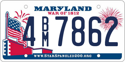 MD license plate 4BM7862