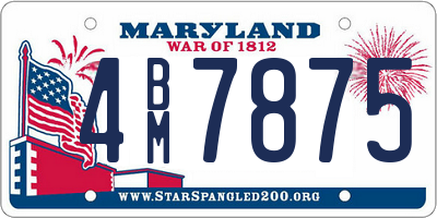 MD license plate 4BM7875