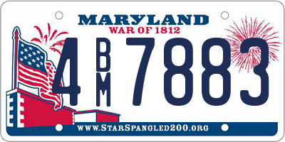 MD license plate 4BM7883