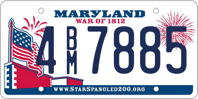 MD license plate 4BM7885