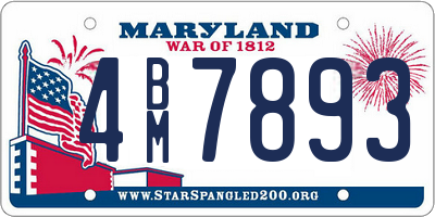 MD license plate 4BM7893
