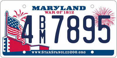 MD license plate 4BM7895