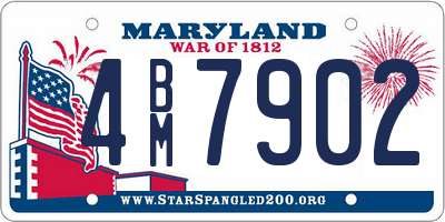 MD license plate 4BM7902