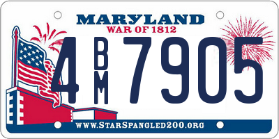MD license plate 4BM7905