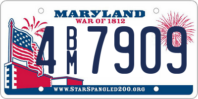 MD license plate 4BM7909