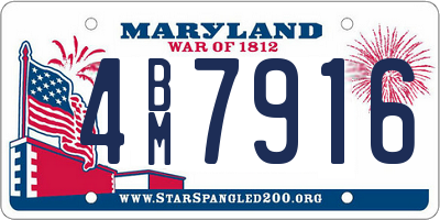 MD license plate 4BM7916