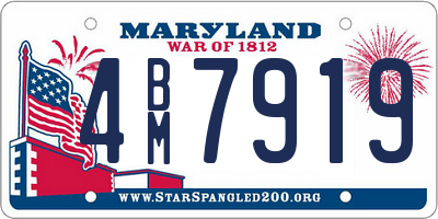 MD license plate 4BM7919