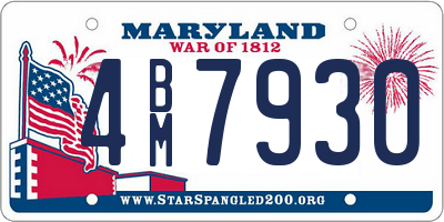 MD license plate 4BM7930