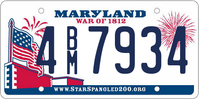 MD license plate 4BM7934