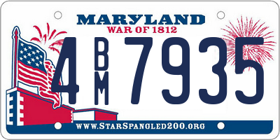 MD license plate 4BM7935