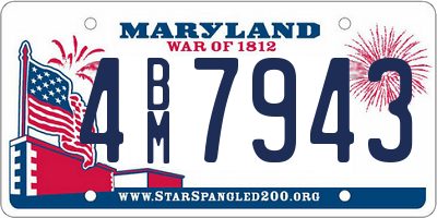 MD license plate 4BM7943