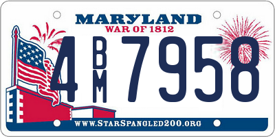 MD license plate 4BM7958