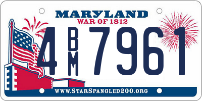 MD license plate 4BM7961