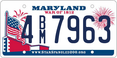 MD license plate 4BM7963