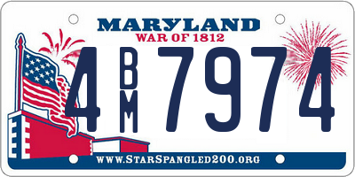MD license plate 4BM7974