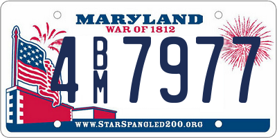 MD license plate 4BM7977