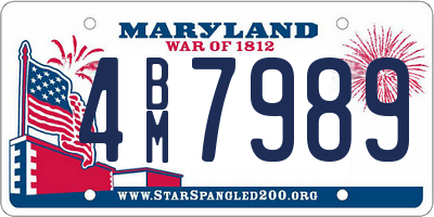 MD license plate 4BM7989