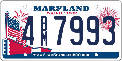 MD license plate 4BM7993