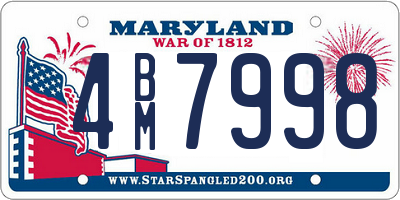 MD license plate 4BM7998