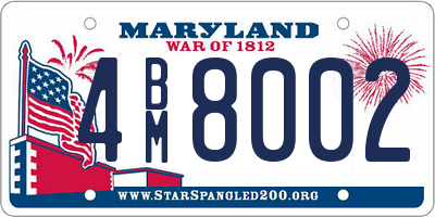 MD license plate 4BM8002