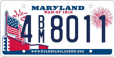 MD license plate 4BM8011