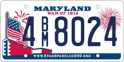 MD license plate 4BM8024