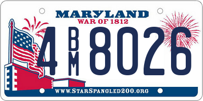 MD license plate 4BM8026