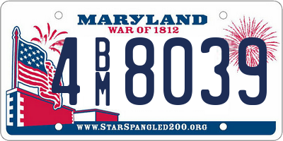 MD license plate 4BM8039