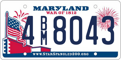 MD license plate 4BM8043